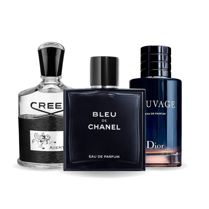 BLACK FRIDAY 3-DUFT-SET: Creed Aventus, Chanel Bleu de Chanel und Dior Sauvage – 100 ml
