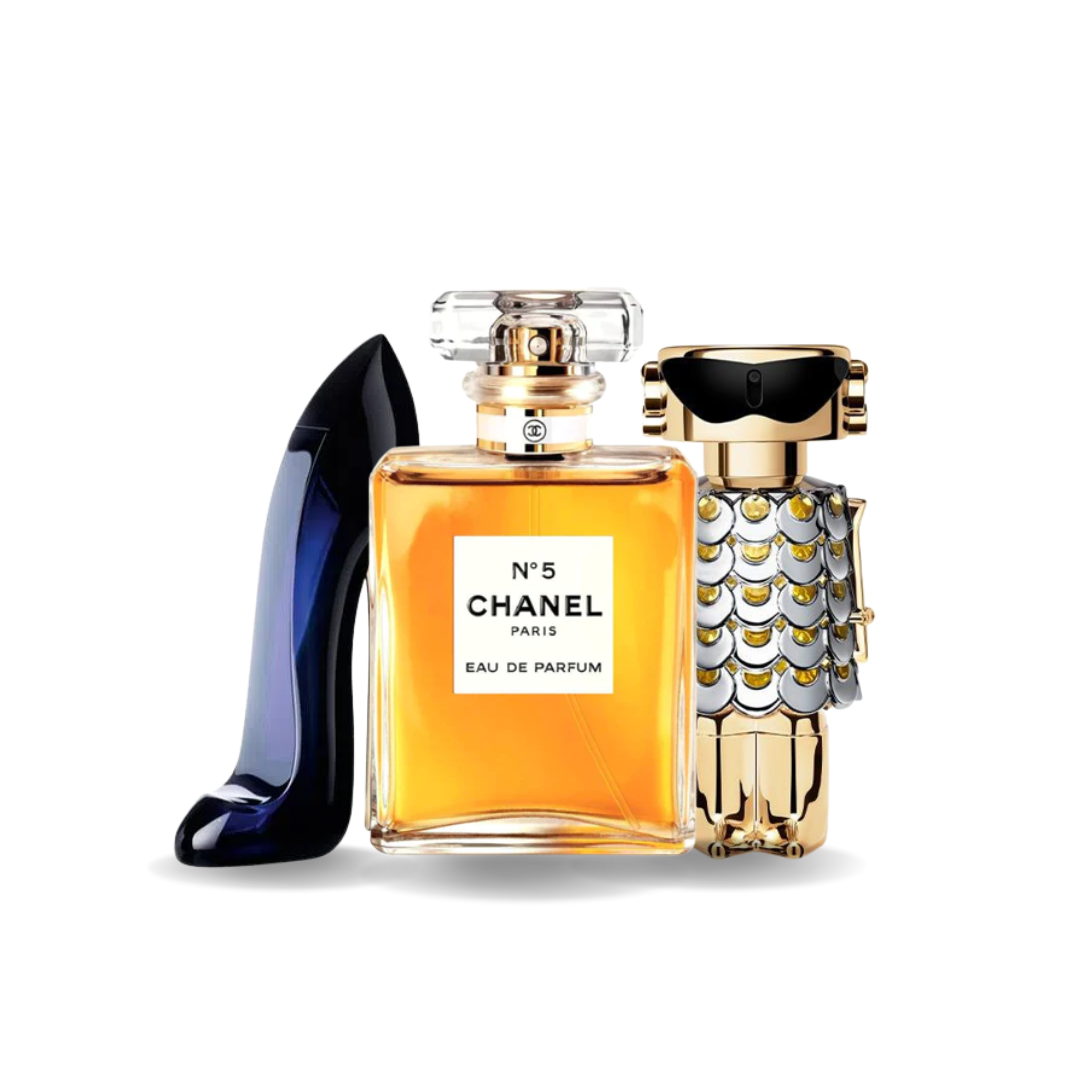 BLACK FRIDAY 3-DUFT-SET: Carolina Herrera Good Girl, Chanel No. 5 und Paco Rabanne Fame – 100 ml