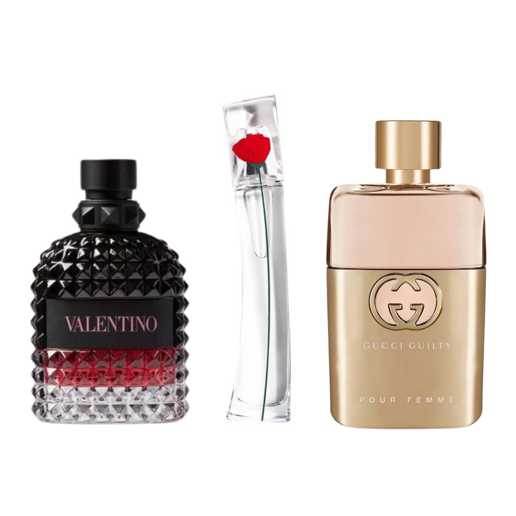 BLACK FRIDAY 3-DUFT-SET: Gucci Guilty, Valentino Intense und Flower by Kenzo – 100 ml